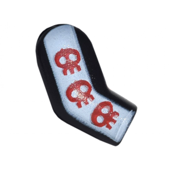 Arm, Right with White Vertical Stripe and 3 Red Creatures Pattern