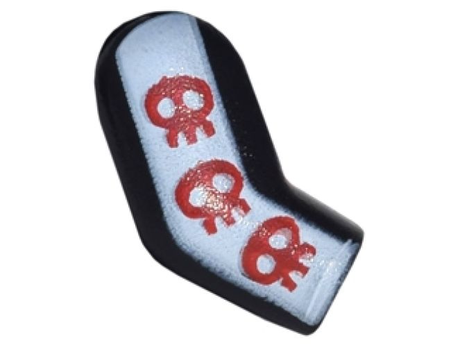 Arm, Right with White Vertical Stripe and 3 Red Creatures Pattern