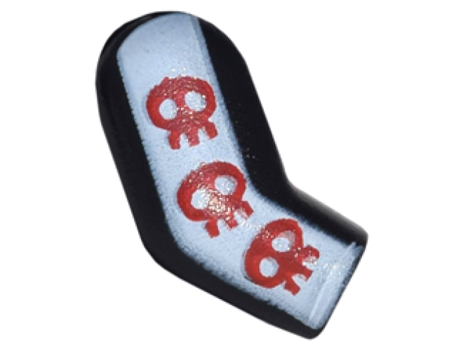 Arm, Right with White Vertical Stripe and 3 Red Creatures Pattern