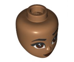 Mini Doll, Head Friends with Dark Brown Eyes and Lips, Closed Mouth Smile Pattern (Moana)