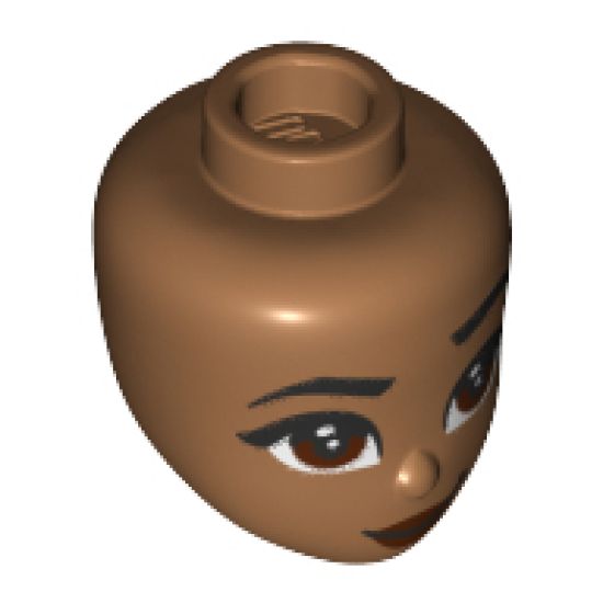 Mini Doll, Head Friends with Dark Brown Eyes and Lips, Closed Mouth Smile Pattern (Moana)