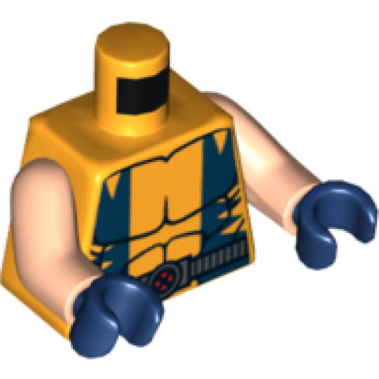 Torso Muscles Outline with Dark Blue Vest and Belt with Buckle Pattern / Light Nougat Arms / Dark Blue Hands