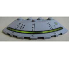 Brick, Round Corner 6 x 6 with Slope 33 Edge, Facet Cutout with Alien Ship Pattern Type 2 (Sticker) - Set 7065