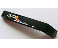 Technic, Liftarm 1 x 9 Bent (7 - 3) Thick with Flames Pattern Model Left (Sticker) - Set 8646