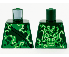 Torso Tunic with Bright Green and White Electricity Energy and Dragon on Back Pattern