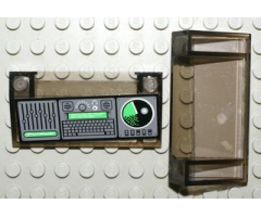 Slope 33 3 x 6 with Inner Walls with Computer/Radar Console Dark Gray Pattern (Sticker) - Set 7783
