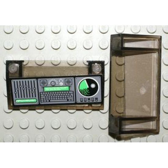 Slope 33 3 x 6 with Inner Walls with Computer/Radar Console Dark Gray Pattern (Sticker) - Set 7783