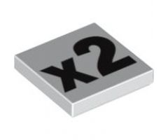 Tile 2 x 2 with Black 'x2' Pattern