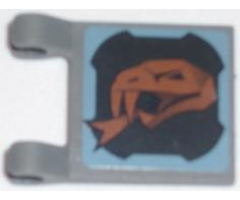 Flag 2 x 2 Square with Copper Snake Head Pattern Facing Clips (Sticker) - Set 8823