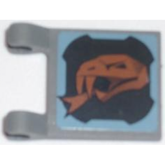 Flag 2 x 2 Square with Copper Snake Head Pattern Facing Clips (Sticker) - Set 8823