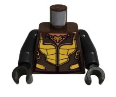 Torso Female Gold Armor with Totem Necklace Pattern (Vixen) / Black Arms / Black Hands