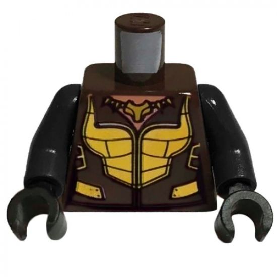 Torso Female Gold Armor with Totem Necklace Pattern (Vixen) / Black Arms / Black Hands