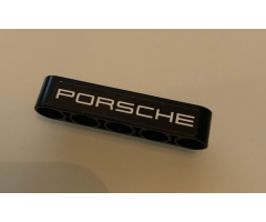 Technic, Liftarm 1 x 5 Thick with White 'PORSCHE' on Black Background Pattern (Sticker) - Set 42096