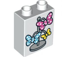 Duplo, Brick 1 x 2 x 2 with Jewelry Stand with Hanging Butterfly Bows Pattern