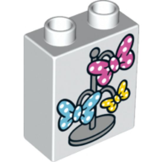 Duplo, Brick 1 x 2 x 2 with Jewelry Stand with Hanging Butterfly Bows Pattern