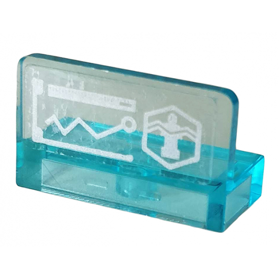 Panel 1 x 2 x 1 with Silver Head-Up Display (HUD) with Chart and Microfigure Pattern (Sticker) - Set 76167