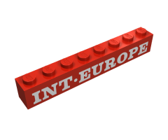 Brick 1 x 8 with 'INT-EUROPE' Serif Pattern (Set 123)