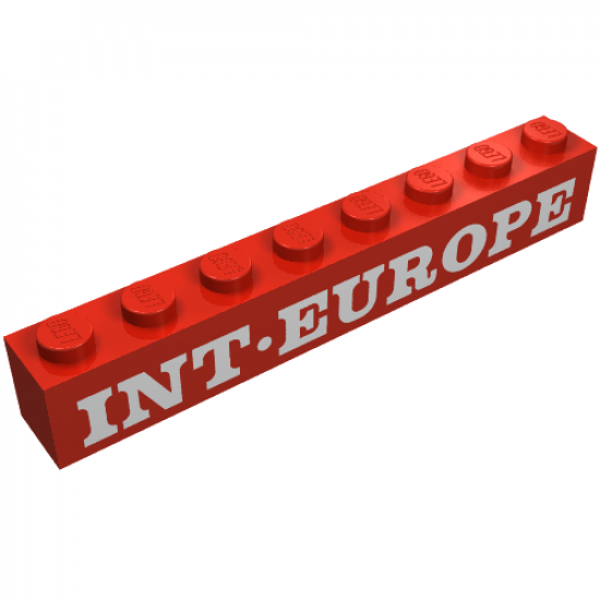 Brick 1 x 8 with 'INT-EUROPE' Serif Pattern (Set 123)