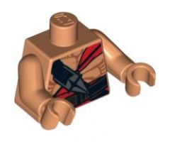 Torso Indiana Jones Bare Chest with Muscles, Red Sash and Ceremonial Knife Pattern / Nougat Arms / Nougat Hands