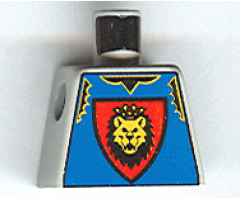 Torso Castle Knights Kingdom Vest, Shield and Lion Head Pattern