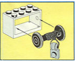String Reel / Winch 2 x 4 x 2 Complete with String and Light Gray Plate, Modified 1 x 1 with Clip Light