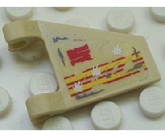 Flag 2 x 2 Trapezoid with Yellow and Red Stripes, 'S' and Bullet Holes Pattern on Both Sides (Stickers) - Set 5980