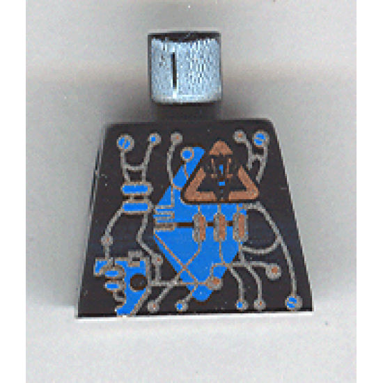 Torso Space Insectoids Blue Diamond under Circuitry Pattern