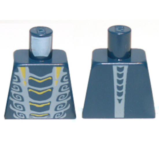 Torso Ninjago Snake with Yellow and Light Bluish Gray Scales Pattern (Mezmo)