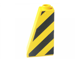 Slope 75 2 x 1 x 3 with Black and Yellow Danger Stripes Pattern on Left Side (Sticker) - Sets 8431 / 8438 / 8460