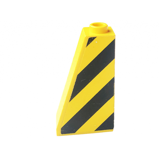 Slope 75 2 x 1 x 3 with Black and Yellow Danger Stripes Pattern on Left Side (Sticker) - Sets 8431 / 8438 / 8460