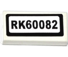 Tile 1 x 2 with 'RK60082' Pattern (Sticker) - Set 60082