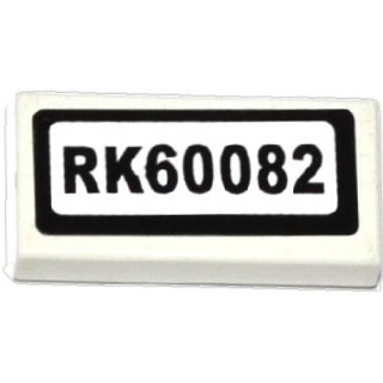 Tile 1 x 2 with 'RK60082' Pattern (Sticker) - Set 60082