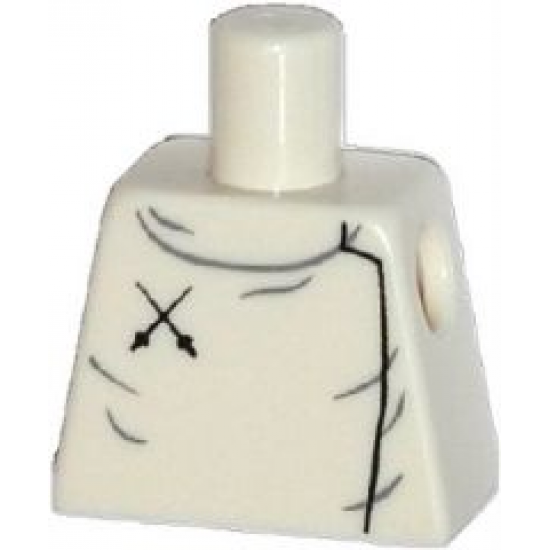 Torso Fencing Plastron with 2 Black Crossed Swords Pattern