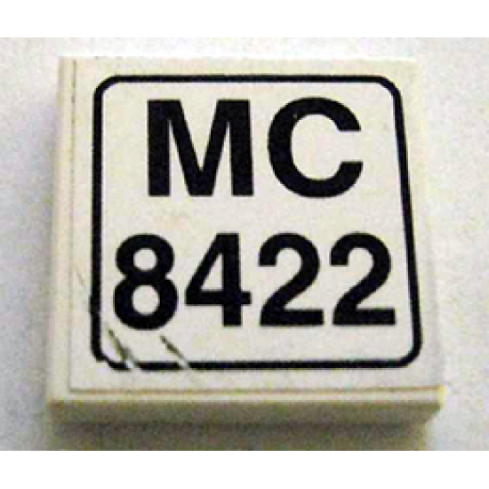 Tile 2 x 2 with 'MC 8422' Pattern (Sticker) - Set 8422