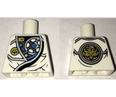 Torso Ninjago Robe with Exposed Mechanical Parts, Ninjago Logogram 'Z', and Gold Lion on Back Pattern