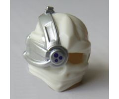 Minifigure, Headgear Ninjago Wrap with Silver Cyborg Eyepiece with Dark Purple Dots Pattern