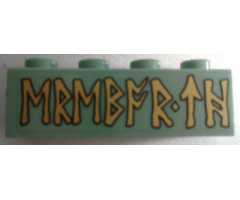 Brick 1 x 4 with Gold Runes Pattern (Sticker) - Set 79018