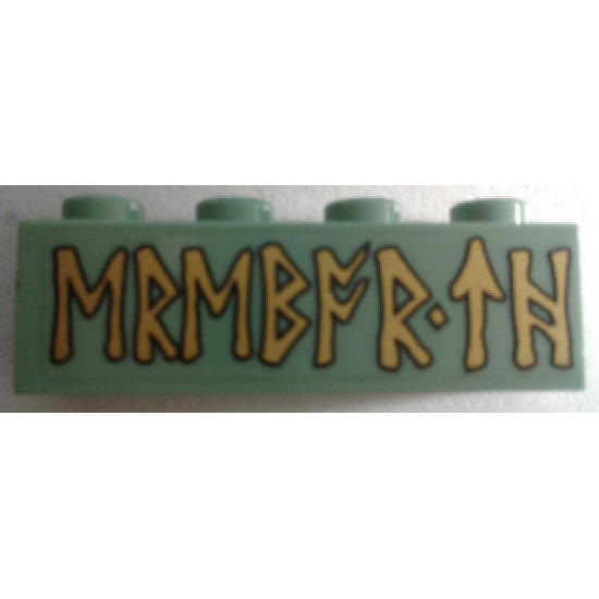 Brick 1 x 4 with Gold Runes Pattern (Sticker) - Set 79018