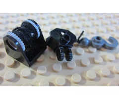 String Reel / Winch 2 x 2 Complete with String and Black Tow Ball Socket and Dark Bluish Gray Hook with Tow Ball