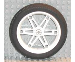 Wheel & Tire Assembly 61.6mm D. x 13.6mm Motorcycle, with Black Tire 81.6 x 14.2 Motorcycle Z Racing Tread (2903 / 6596)
