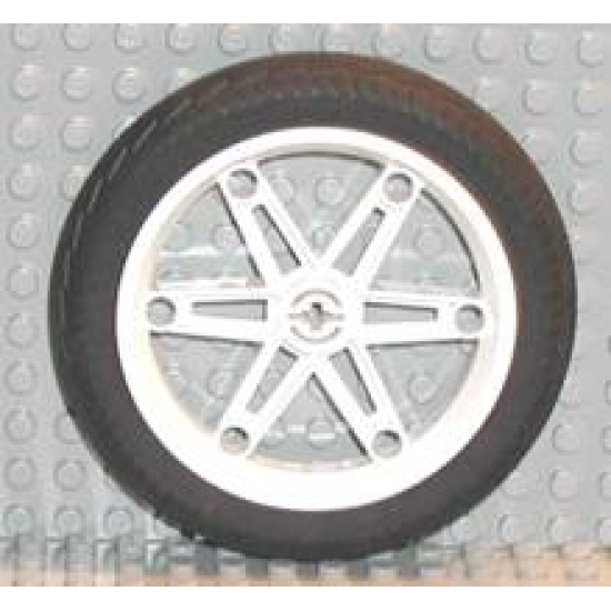 Wheel & Tire Assembly 61.6mm D. x 13.6mm Motorcycle, with Black Tire 81.6 x 14.2 Motorcycle Z Racing Tread (2903 / 6596)