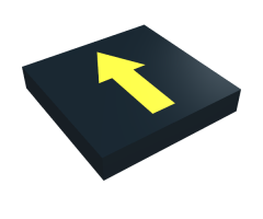 Tile 2 x 2 with Arrow Thin Yellow without Black Border Pattern