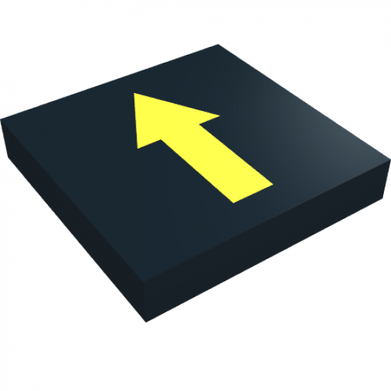 Tile 2 x 2 with Arrow Thin Yellow without Black Border Pattern