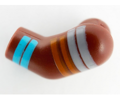 Arm, Left with Light Bluish Gray, Orange and Medium Azure Stripes Pattern