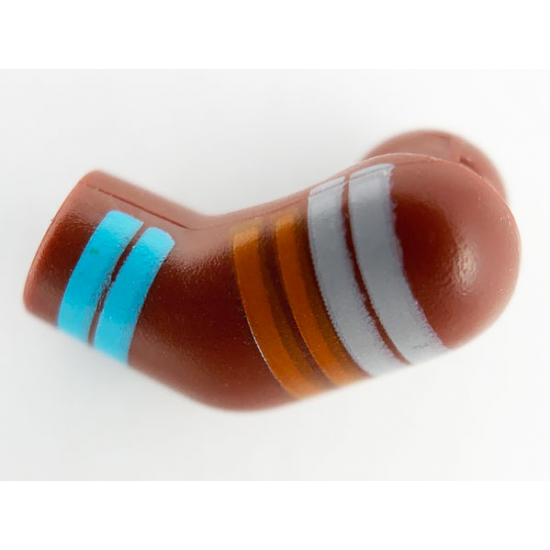 Arm, Left with Light Bluish Gray, Orange and Medium Azure Stripes Pattern