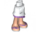 Mini Doll, Legs with Hips and Skirt Asymmetric Layered, Medium Lavender Ruffle, Light Nougat Legs and Medium Lavender Sandals Pattern