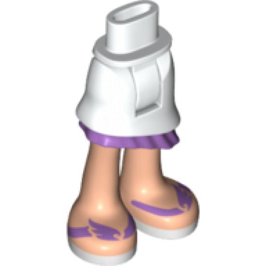 Mini Doll, Legs with Hips and Skirt Asymmetric Layered, Medium Lavender Ruffle, Light Nougat Legs and Medium Lavender Sandals Pattern