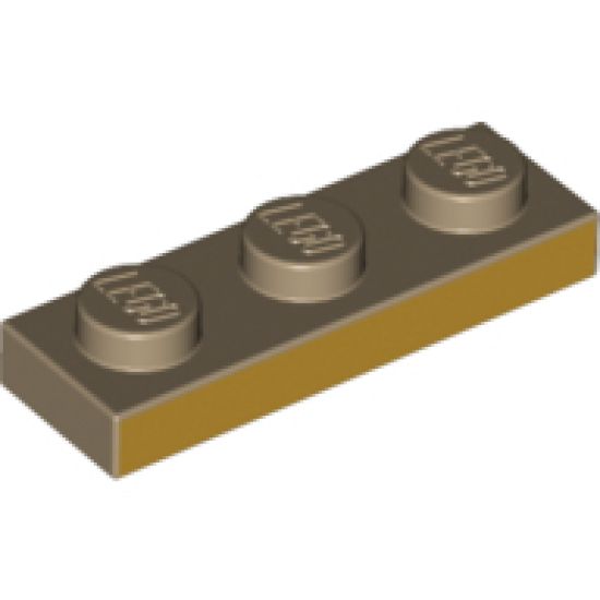 Plate 1 x 3 with Metallic Gold Pattern on Long Edge