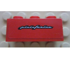 Brick 1 x 3 with White 'pininfarina' Pattern (Sticker) - Set 8652