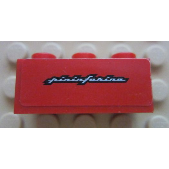 Brick 1 x 3 with White 'pininfarina' Pattern (Sticker) - Set 8652